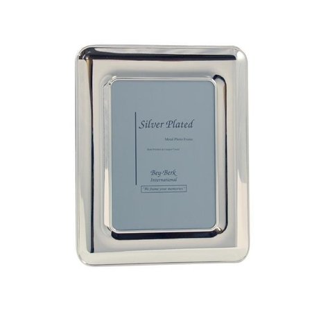 BEY BERK INTERNATIONAL Bey-Berk International SF163-11 5 x 7 in. Silver Plated Picture Frame with Easel Back; Setof 2 - 9.50 x 7.50 x 0.25 in. SF163-11